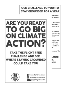 Flight Free UK campaign leaflet