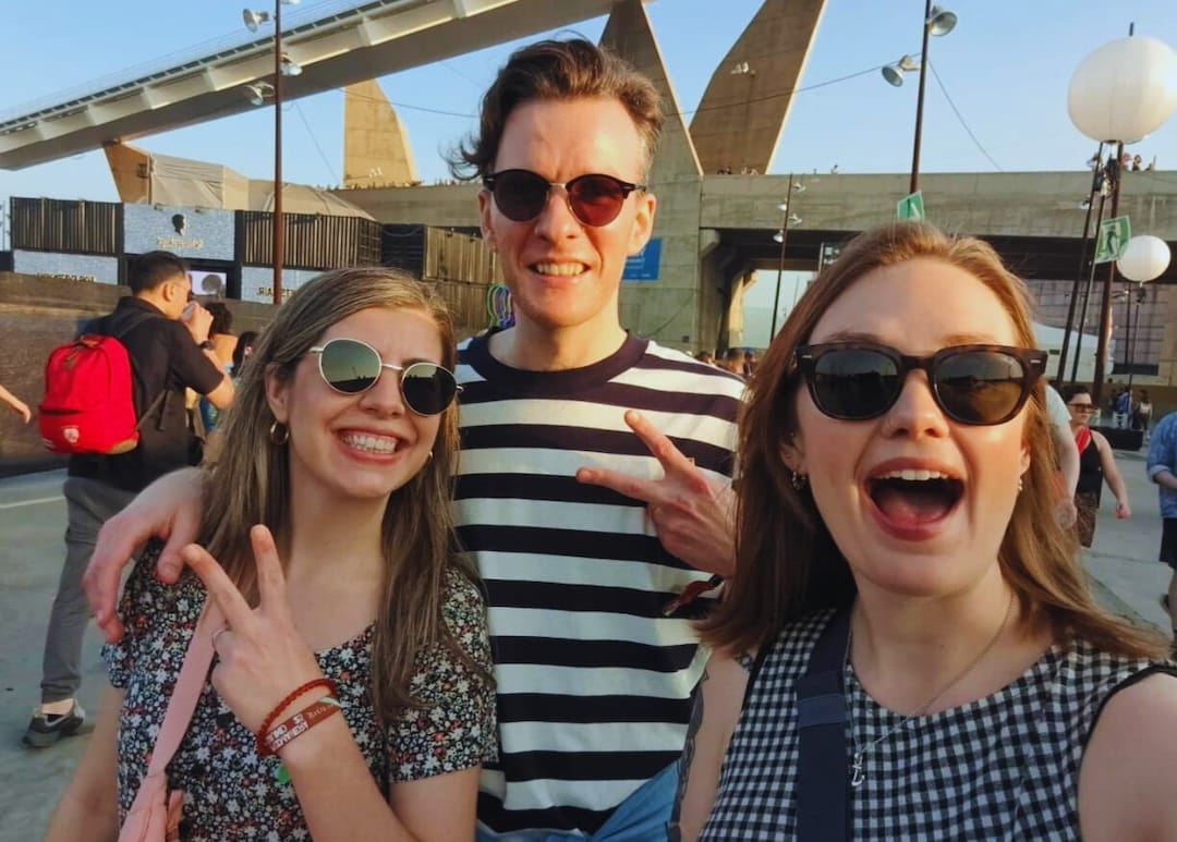 Nancy (R) with her friends